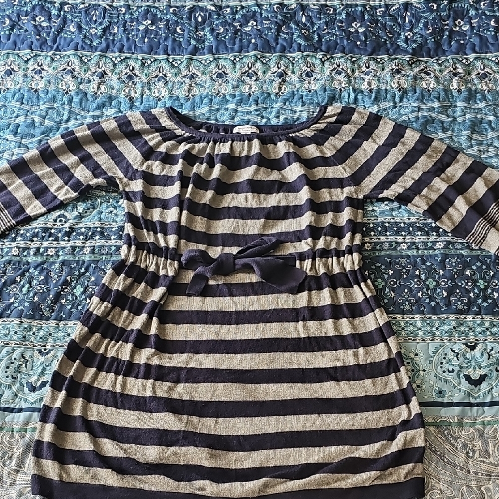 Liz Lange Maternity Navy and Grey Long Sleeve Sweater